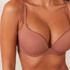 Comfort T-shirt Soutien-Gorge Push-Up et String Ensemble - Moka