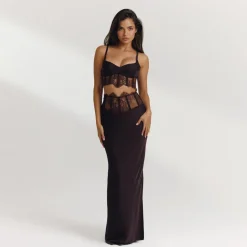 Crop Top (Ensemble) - Chocolat Noir
