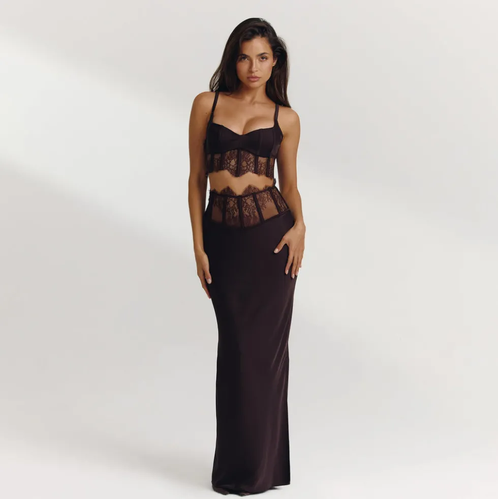 Crop Top (Ensemble) - Chocolat Noir