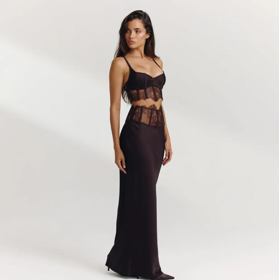Crop Top (Ensemble) - Chocolat Noir
