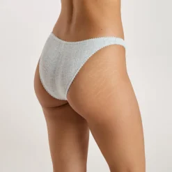 Culotte Brésilienne en Pointelle - Gris Chiné