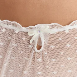 Culotte Brésilienne à Pois - Blanc