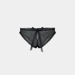 Culotte Brésilienne à Pois - Noir