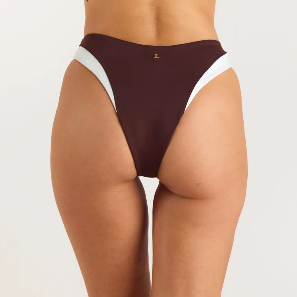 Culotte de Bikini Taille Haute Monaco - Chocolat