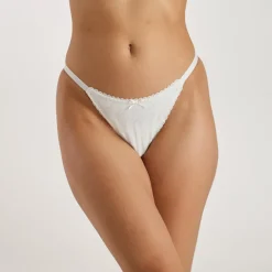 Culotte Triangle Brésilienne en Pointelle - Flocon d'Avoine