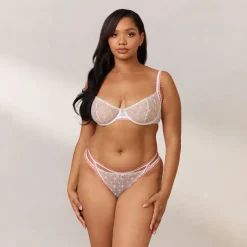 Daisy Embroidered Balcony Soutien-Gorge - Blanc