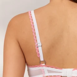 Daisy Embroidered Balcony Soutien-Gorge - Blanc
