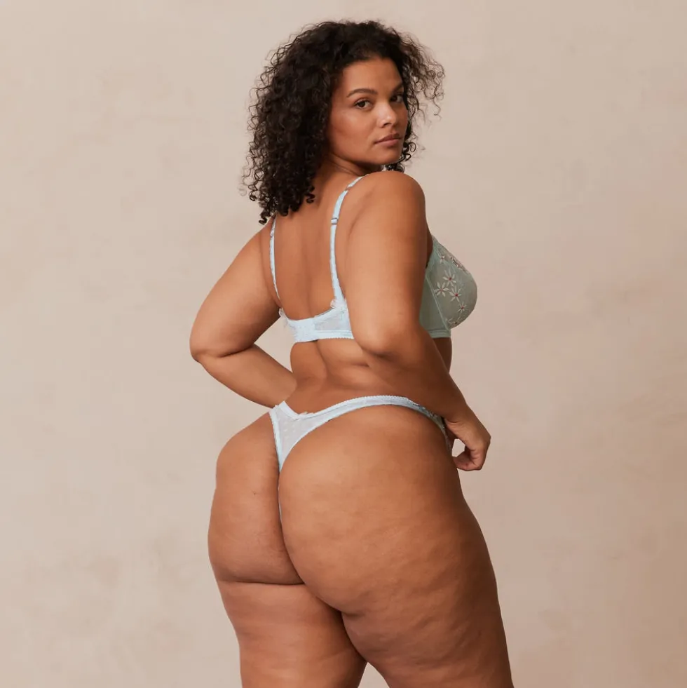 Fleur Balcony Soutien-Gorge et String Ensemble - Bleu