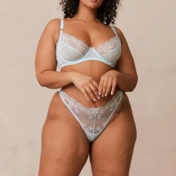 Fleur Balcony Soutien-Gorge et String Ensemble - Bleu