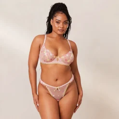 Fleur Balcony Soutien-Gorge et String Ensemble - Rose