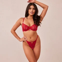Flirt Balcony Soutien-Gorge et G-string/Culotte Ensemble - Bordeaux