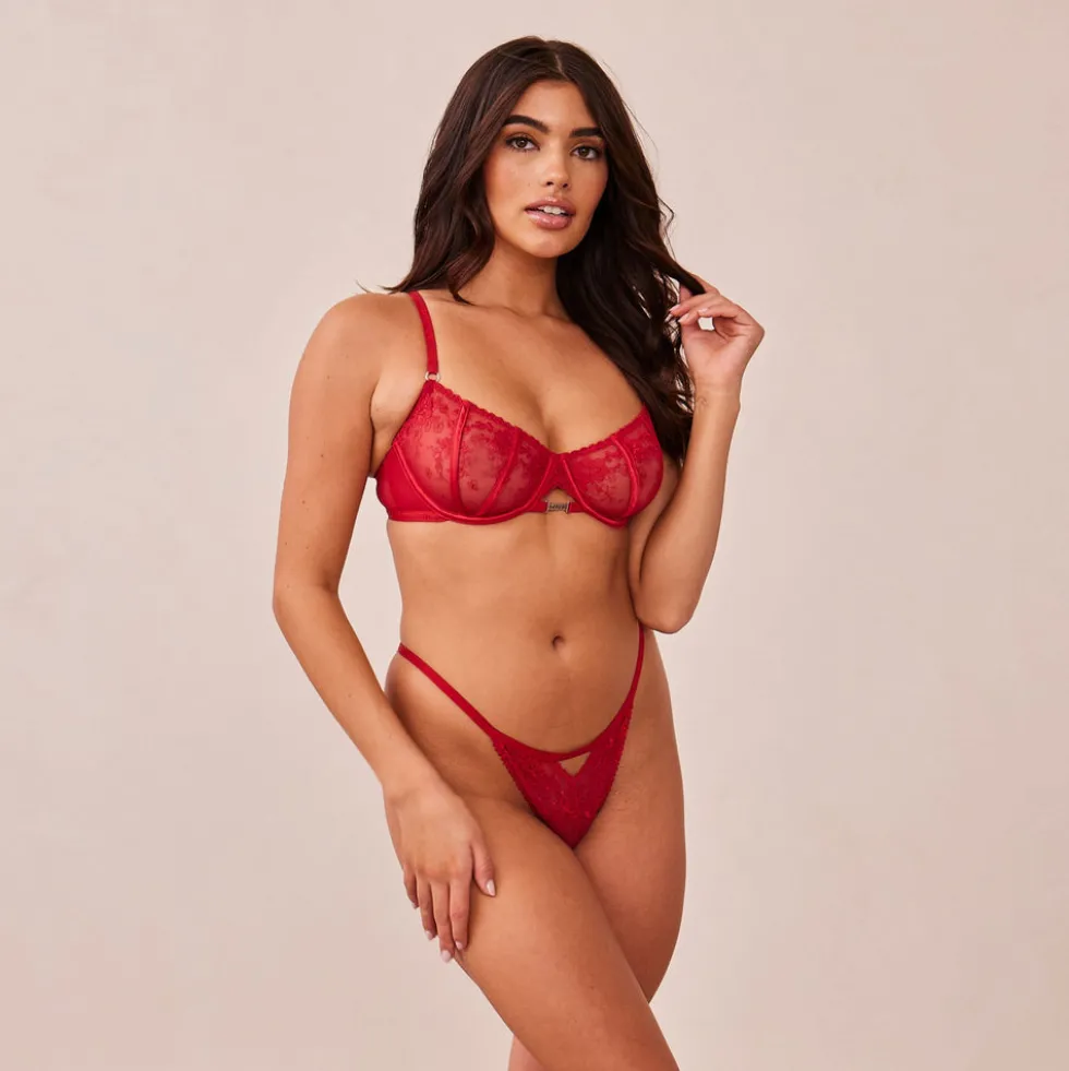 Flirt Balcony Soutien-Gorge et G-string/Culotte Ensemble - Bordeaux