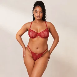 Flirt Balcony Soutien-Gorge et G-string/Culotte Ensemble - Bordeaux