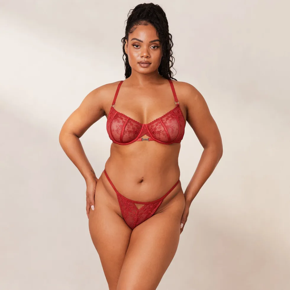 Flirt Balcony Soutien-Gorge et G-string/Culotte Ensemble - Bordeaux