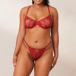Flirt Balcony Soutien-Gorge et G-string/Culotte Ensemble - Bordeaux