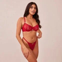 Flirt Balcony Soutien-Gorge et G-string/Culotte Ensemble - Bordeaux