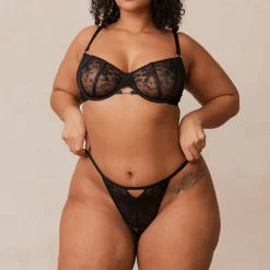 Flirt Balcony Soutien-Gorge et G-string/Culotte Ensemble - Noir