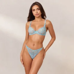 Gardenia Plunge Balcony Soutien-Gorge - Aqua