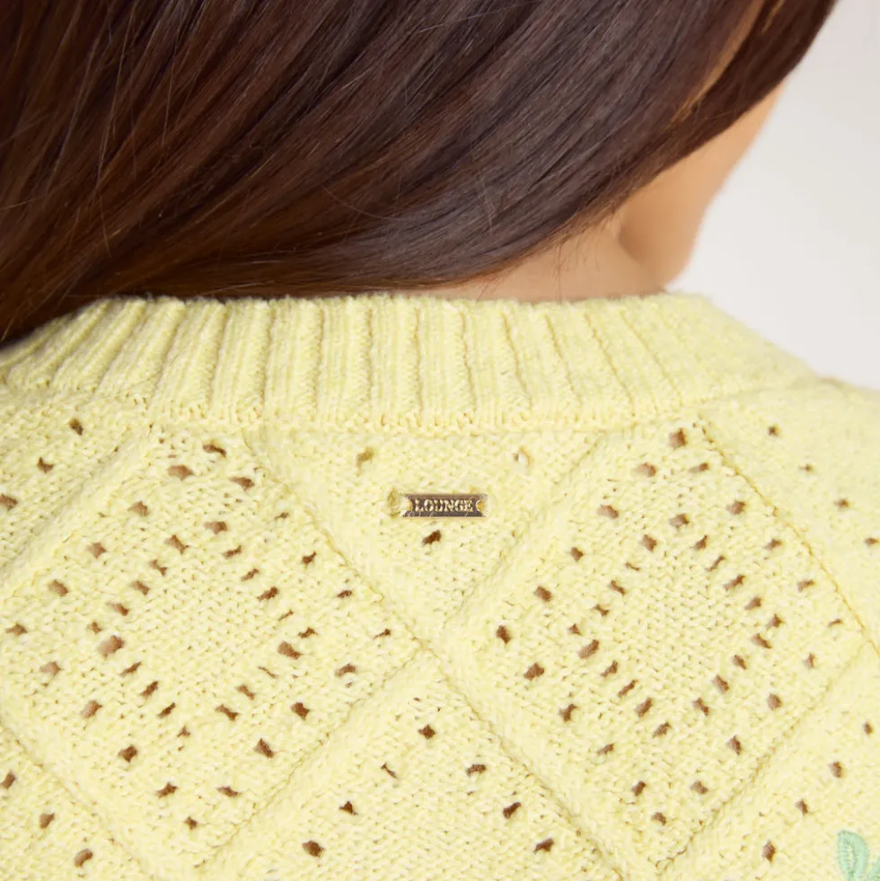Gilet en Pointelle - Jaune