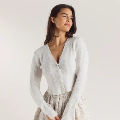Gilet à Manches Larges - Crème