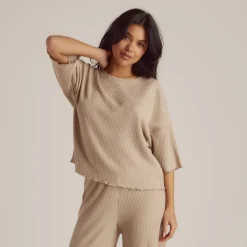 Haut de Pyjama Soft Waffle - Beige