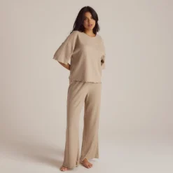 Haut de Pyjama Soft Waffle - Beige