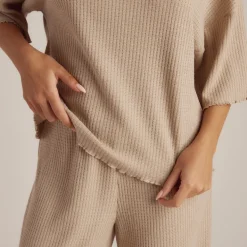 Haut de Pyjama Soft Waffle - Beige