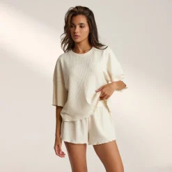 Haut de Pyjama Soft Waffle - Cream