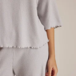 Haut de Pyjama Soft Waffle - Givre