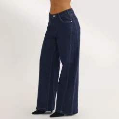 Jean Large à Taille Basse - Indigo