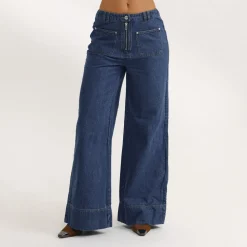 Jean Large Taille Haute - Bleu