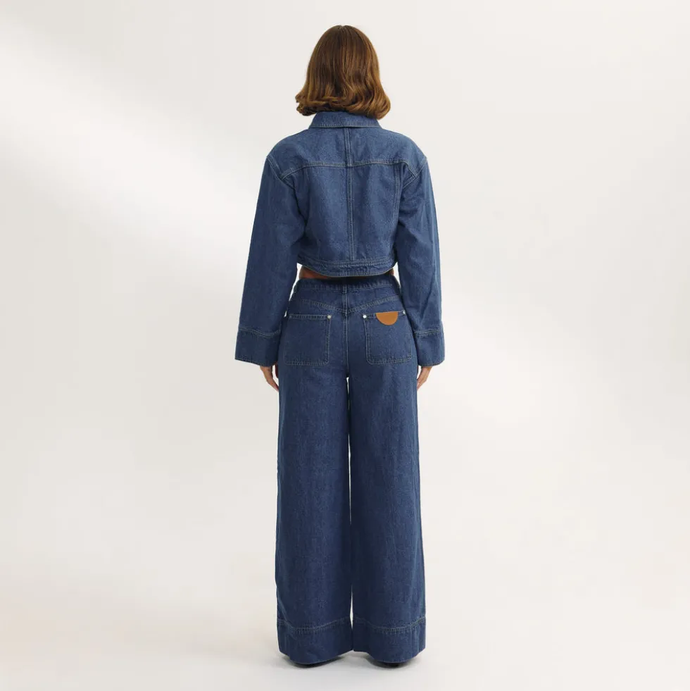 Jean Large Taille Haute - Bleu