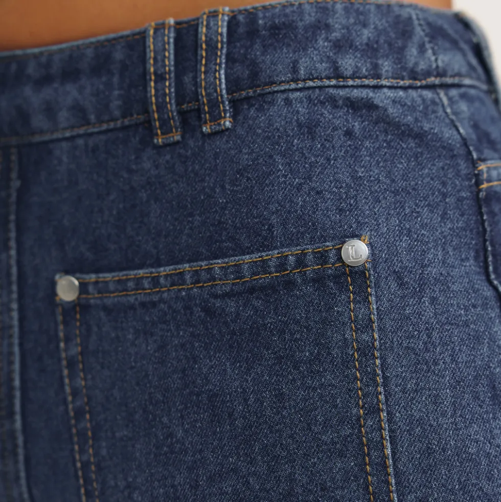 Jean Large Taille Haute - Bleu