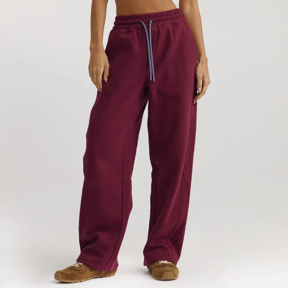 Jogging à Jambe Droite - Laque Cerise