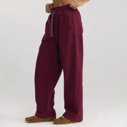 Jogging à Jambe Droite - Laque Cerise