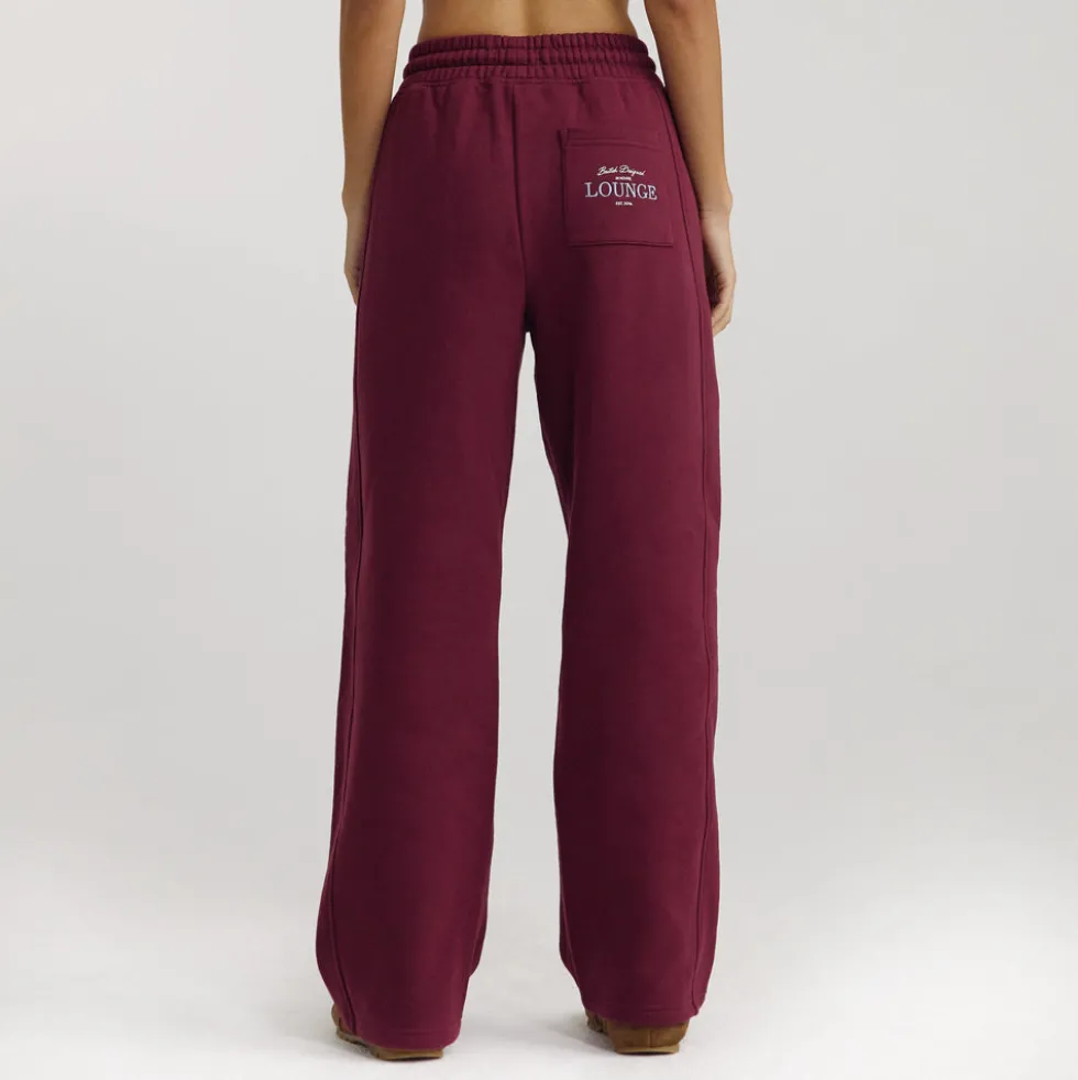 Jogging à Jambe Droite - Laque Cerise
