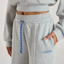 Jogging à Jambe Large - Gris chiné