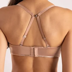 Luxury Soutien-Gorge T-Shirt Sans Bretelles et String Ensemble - Miel