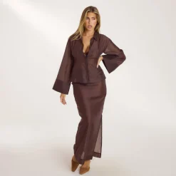 Maxi-Jupe Transparente - Chocolat