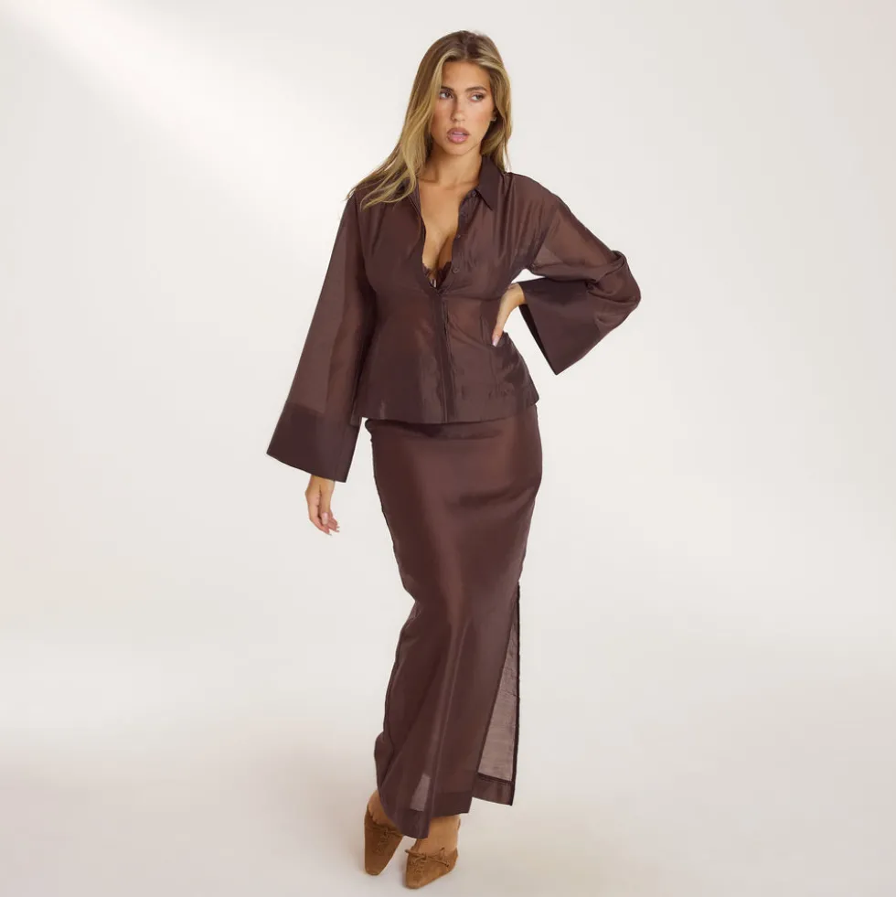 Maxi-Jupe Transparente - Chocolat