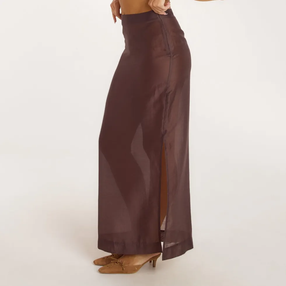 Maxi-Jupe Transparente - Chocolat