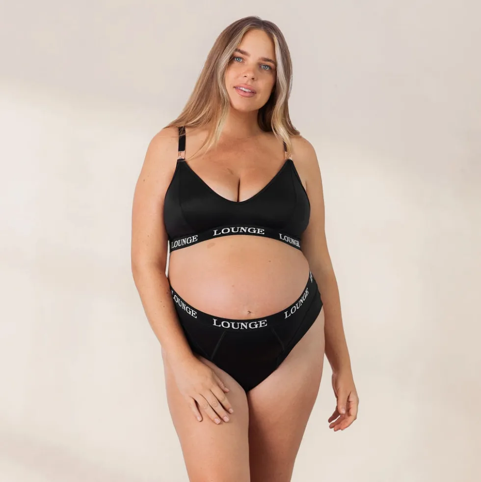 Nurture Soutien-Gorge d’Allaitement & String/Culotte Ensemble - Noir