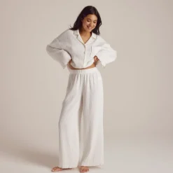 Pantalon de Pyjama Crinkle - Blanc