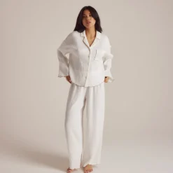 Pantalon de Pyjama Crinkle - Blanc
