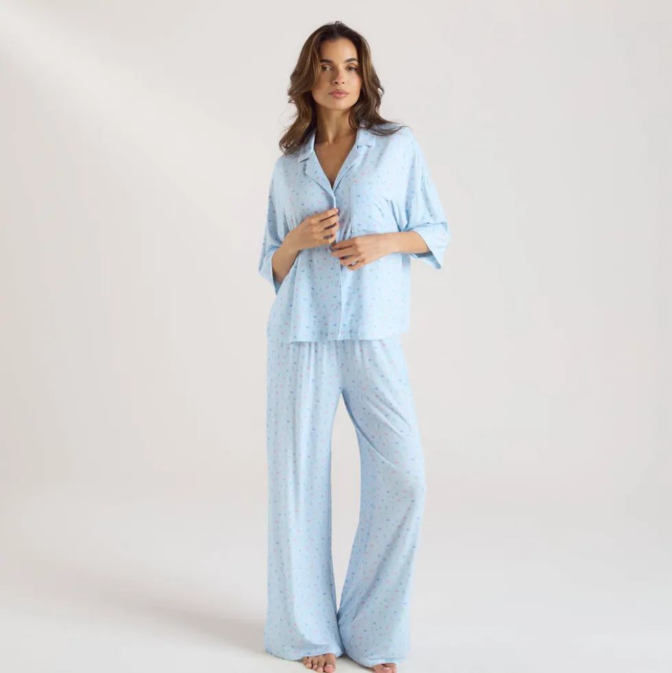 Pantalon de Pyjama en Modal - Bleu Floral