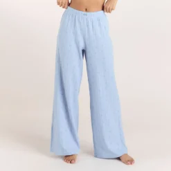 Pantalon de Pyjama en Pointelle - Bleu Floral