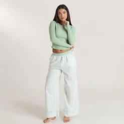 Pantalon de Pyjama Henley Gui - Sauge