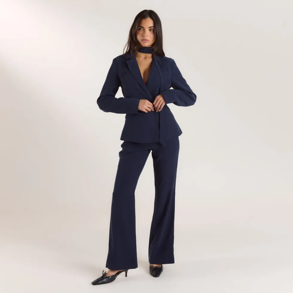 Pantalon Droit Style 90s - Bleu Marine