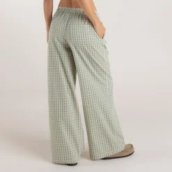 Pantalon en Coton à Carreaux - Vert