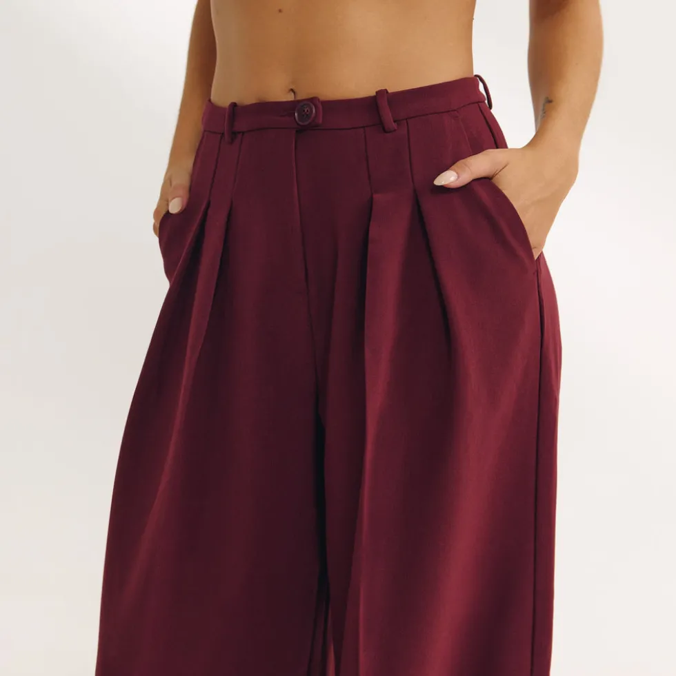 Pantalon Large - Laque cerise